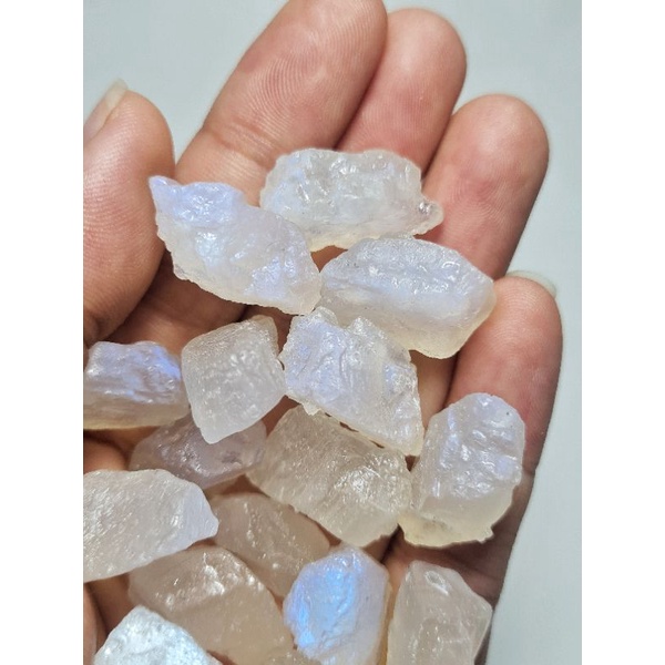 Hạt đá thô Moonstone dùng cho bói bài Tarot, Reiki, handmade, phong thủy...