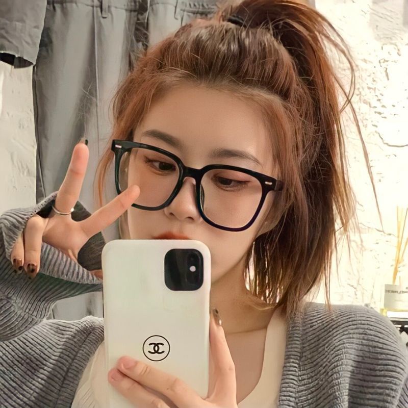 2021 kính chống cận xanh nữ gọng to đen hình vuông mỏng thời trang hàn quốc
