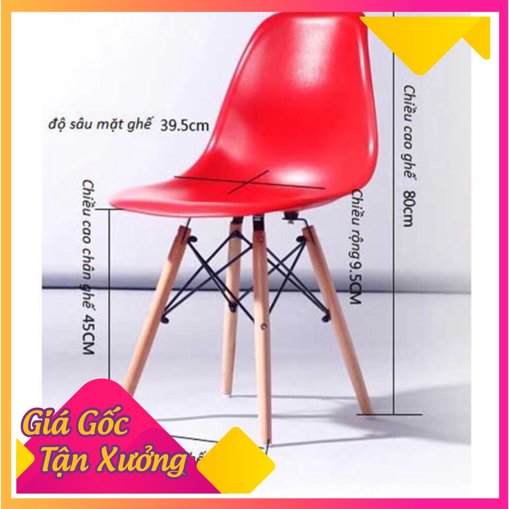 ☀️FREESHIP - RẺ VÔ ĐỊCH☀️ Ghế nhựa chân gỗ nhập khẩu EAMES Đủ Màu