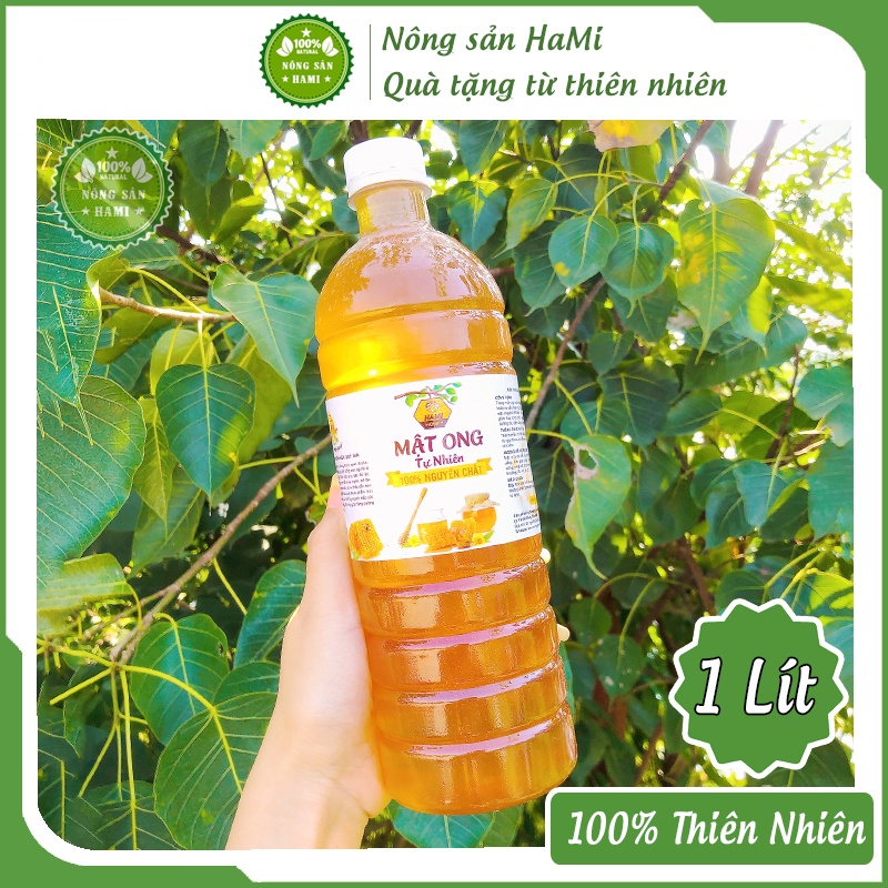 Mật ong rừng nguyên chất HaMi 1 Lít, đặc sánh, thơm ngon nguyên chất 100% tự nhiên, tốt cho sức khỏe - HSD 2 năm