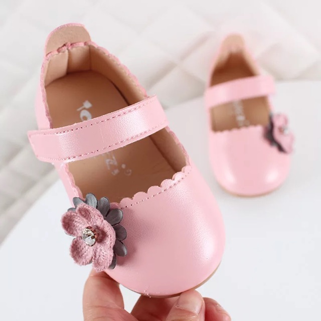 GIÀY TẬP ĐI BÚP BÊ ĐẾ MỀM ĐÍNH HOA CHO BÉ GÁI TỪ 0-3Y (có ảnh thật)