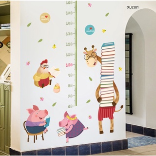 Decal đo chiều cao cho bé hươu và heo peppa