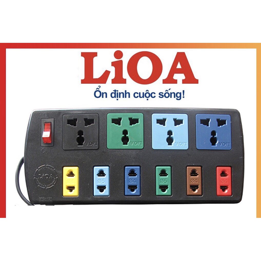 Ổ cắm điện LIOA 🍀 FREESHIP 🍀 Ổ cắm điện LIOA 3 lỗ,4 lỗ, 6 lỗ, 10 lỗ có công tắc, dây dài 3m/5m 1000W-3300W