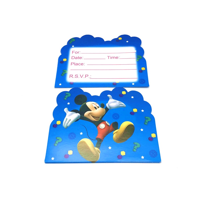 DISNEY Set 10 Tấm Thiệp Mời Sinh Nhật Bé In Hình Chuột Mickey