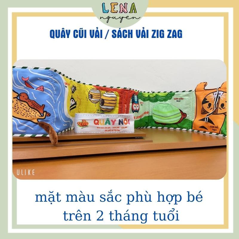 Quây cũi vải đen trắng 𝑭𝑹𝑬𝑬𝑺𝑯𝑰𝑷 Sách vải zig zag cho bé sơ sinh