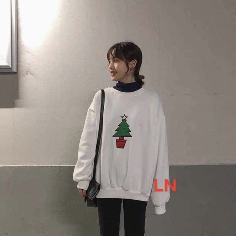 Áo nỉ lô gô NOEL tay dài LN11 , áo thun nữ, á thun nam nữ, sét bộ mặc ở nhà, áo mùa đông , áo len, áo len nữ MODY