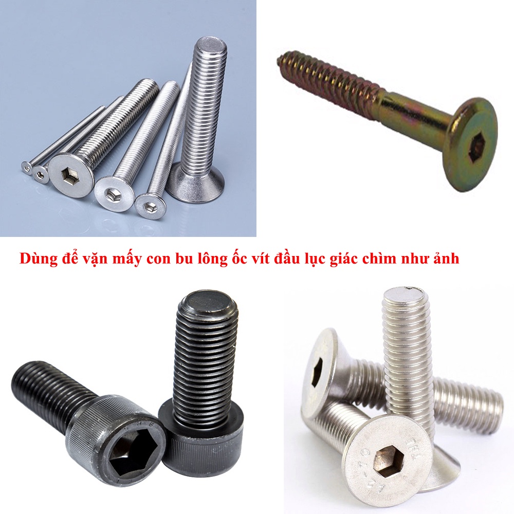 Bộ lục giác cho khoan dài từ 75mm đến 200mm nhiều kích thước mũi - Mũi mở ốc lục giác cho khoan