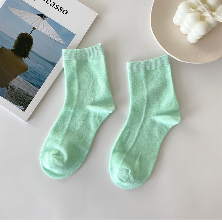 Vớ mỏng màu kẹo ngọt thời trang mùa hè phong cách Ins kiểu Hàn Nhật dành cho nữ sinh