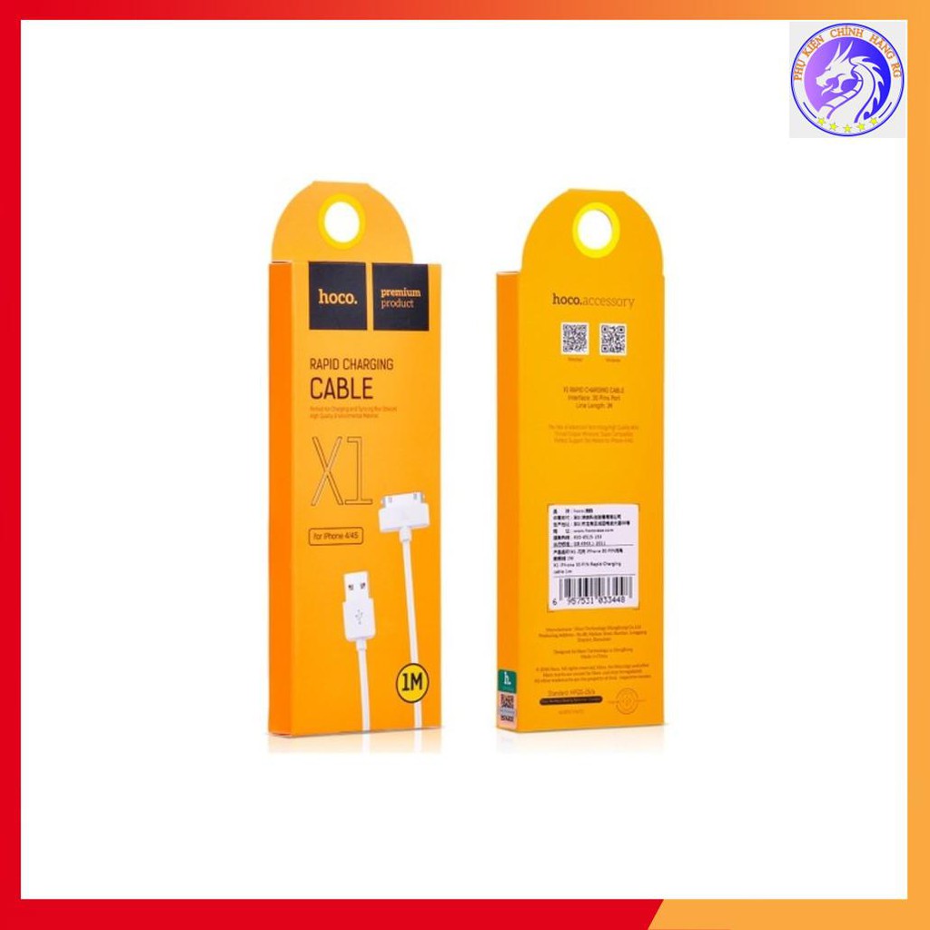 Cáp Sạc Hoco X1 iPhone 4 / iPhone 4S  ✓  Dài 1M ✓ Cáp iPhone