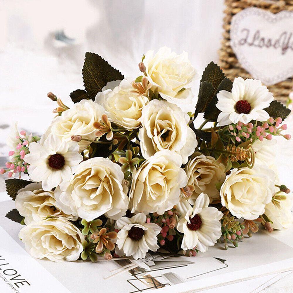 CONOPERY Hoa Hồng Giả Bằng Lụa Trang Trí Tiệc Cưới