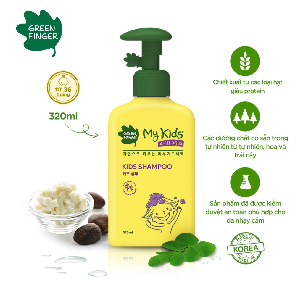 [Mã BMLT35 giảm đến 35K đơn 99K] Dầu Gội Dưỡng Tóc Cho Trẻ GREENFINGER MY KIDS SHAMPOO 320ml (1 chai)