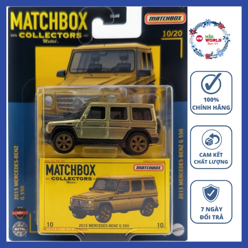 Xe mô hình Matchbox Collectors Series 2015 Mercedes-Benz G 550 GRK28, bánh cao su.