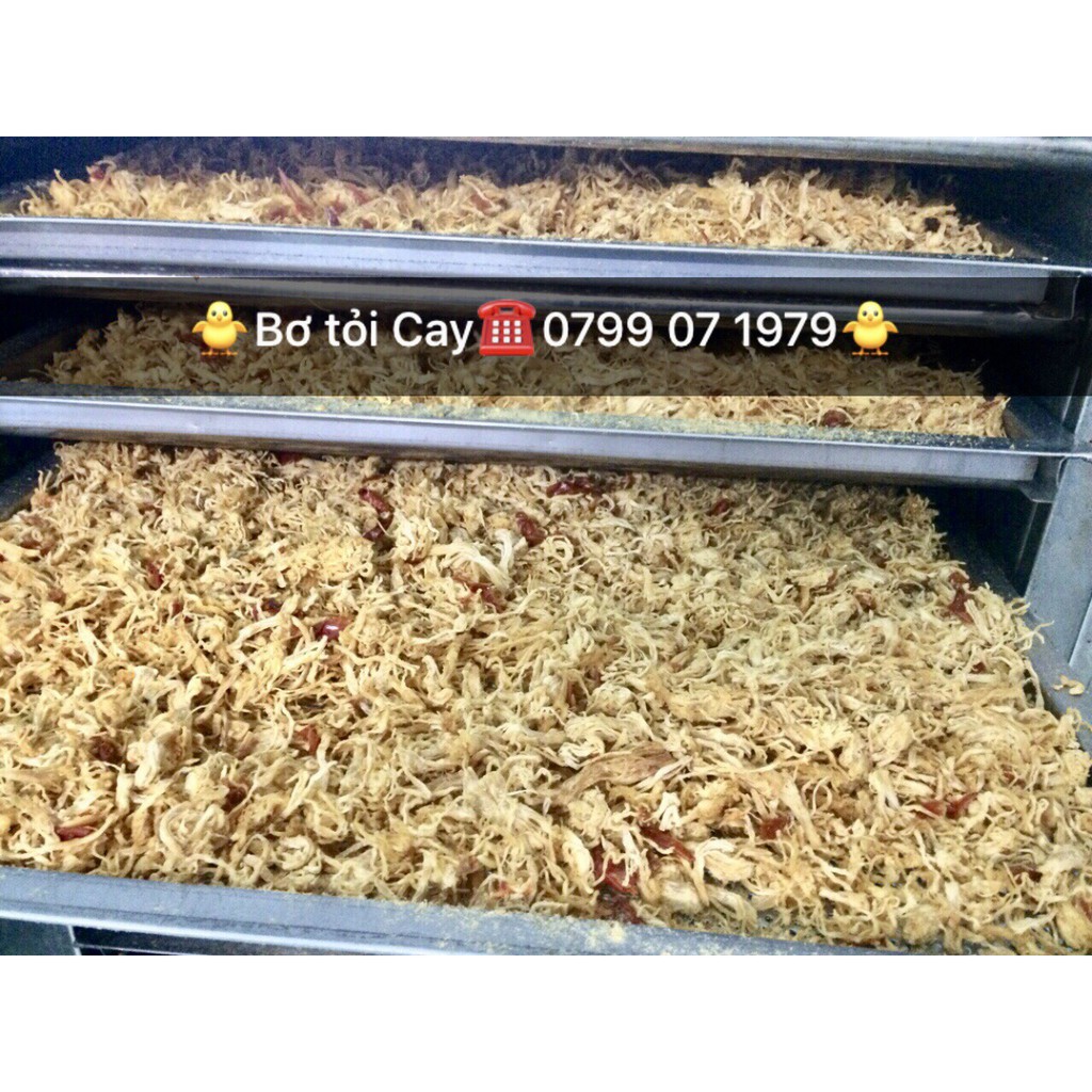 500gr Khô gà Bơ Tỏi cay Lày Hòa: 1 túi zipper 500gr