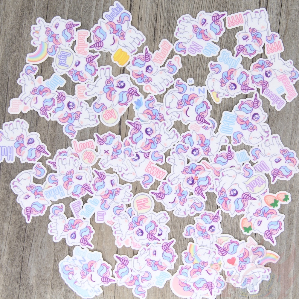 ❀ Dreamy Unicorn Diary Giấy và decal dán tường ❀ 40Pcs/set Harajuku Kawaii Album Scrapbooks DIY Decor Stickers GZ06732