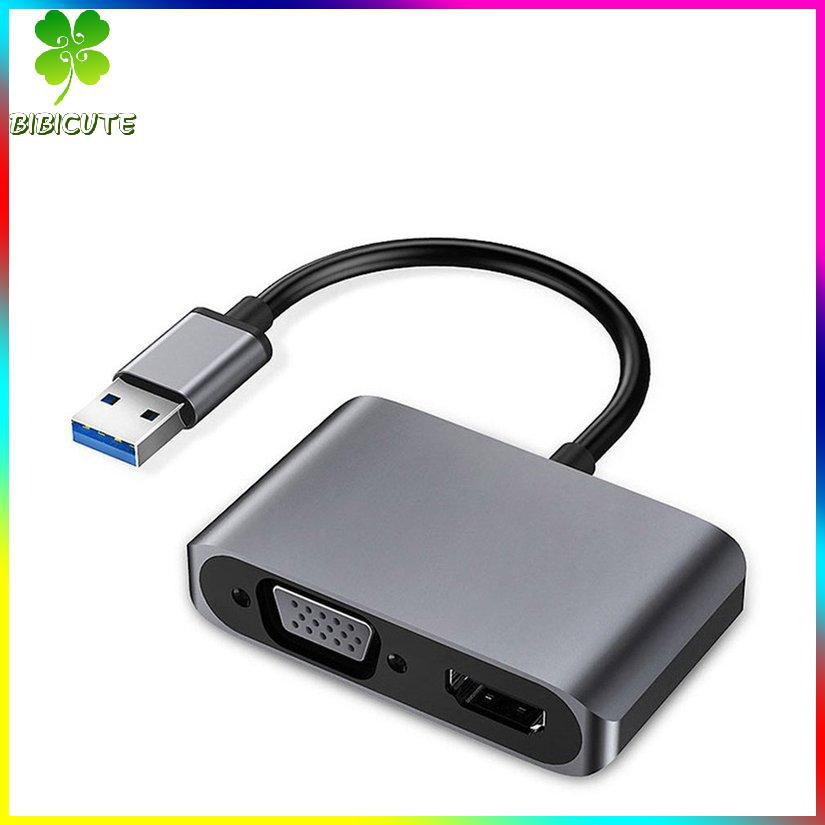 [Fast delivery]Usb3.0 To Hdmi-compatible Vga Adapter 2-In-1 Usb To Hdmi-compatible Converter