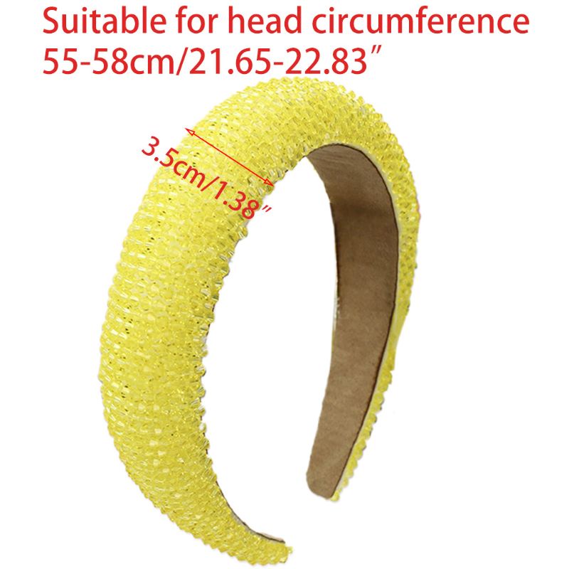 Băng Đô Cài Tóc Đính Hạt Acrylic Lấp Lánh Phong Cách Vintage Cho Nữ