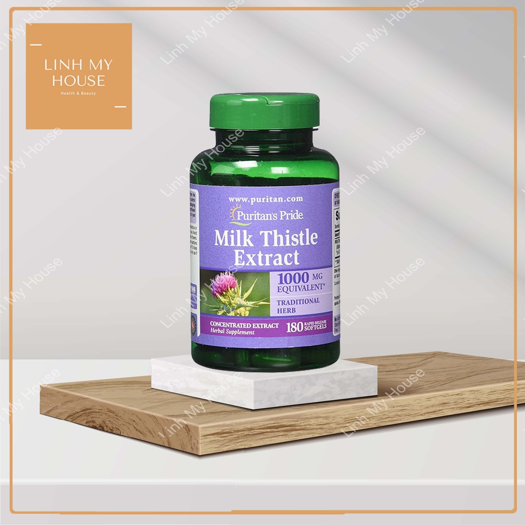 Viên uống giúp thải độc gan, bổ gan Puritan's Pride Milk Thistle Extract 1000mg 180 viên