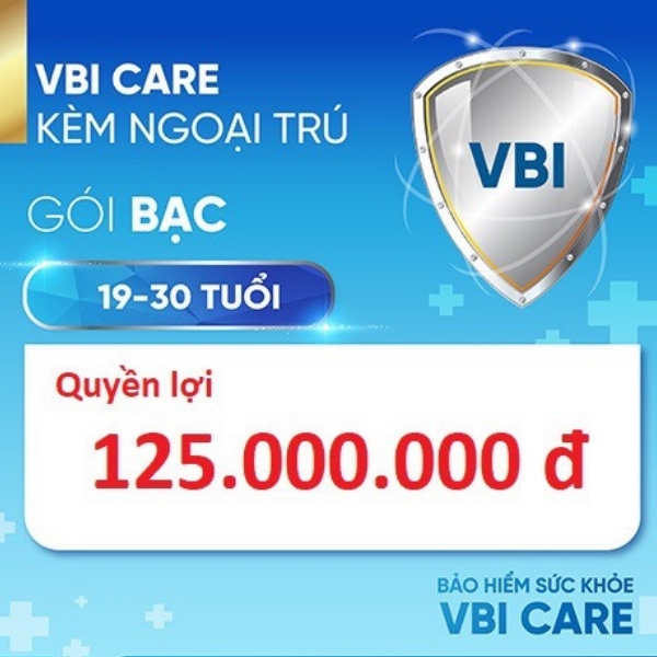 TOÀN QUỐC [E-Voucher] Bảo hiểm sức khỏe - Gói BẠC kèm NGOẠI TRÚ (19-30 tuổi)  VBI - VIETINBANK