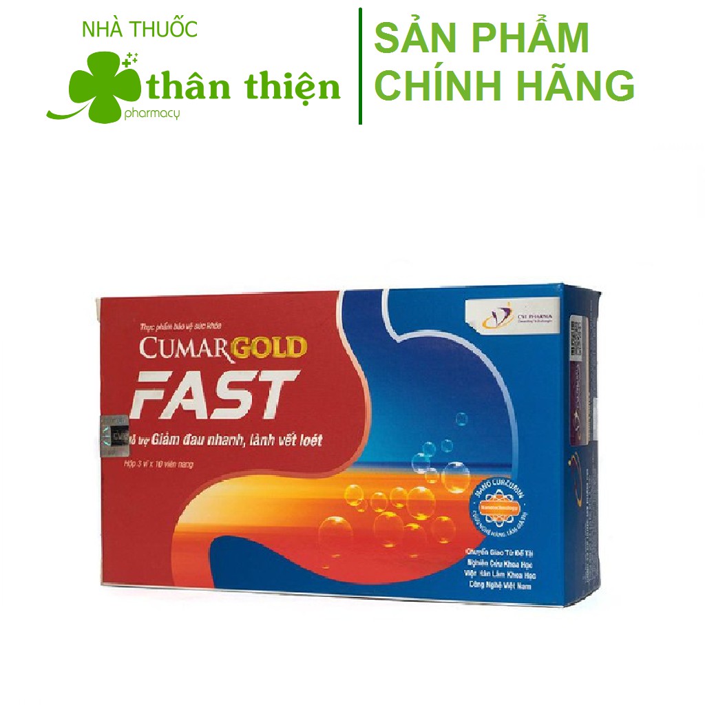 CumarGold Fast – Hỗ trợ điều trị Viêm loét dạ dày. giảm đau dạ dày (30 viên)
