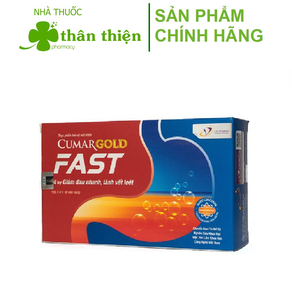 [Quầy Thuốc Bảo Lâm] - CumarGold Fast – Hỗ trợ điều trị Viêm loét dạ dày. giảm đau dạ dày (30 viên) - [Hàng Chính Hãng]