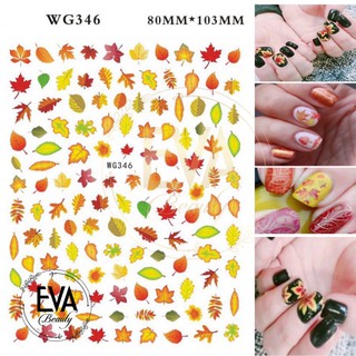 Decal Dán Móng Tay 3D Nail Sticker Hoạ Tiết Lá Mùa Thu Autumn Leaves WG346