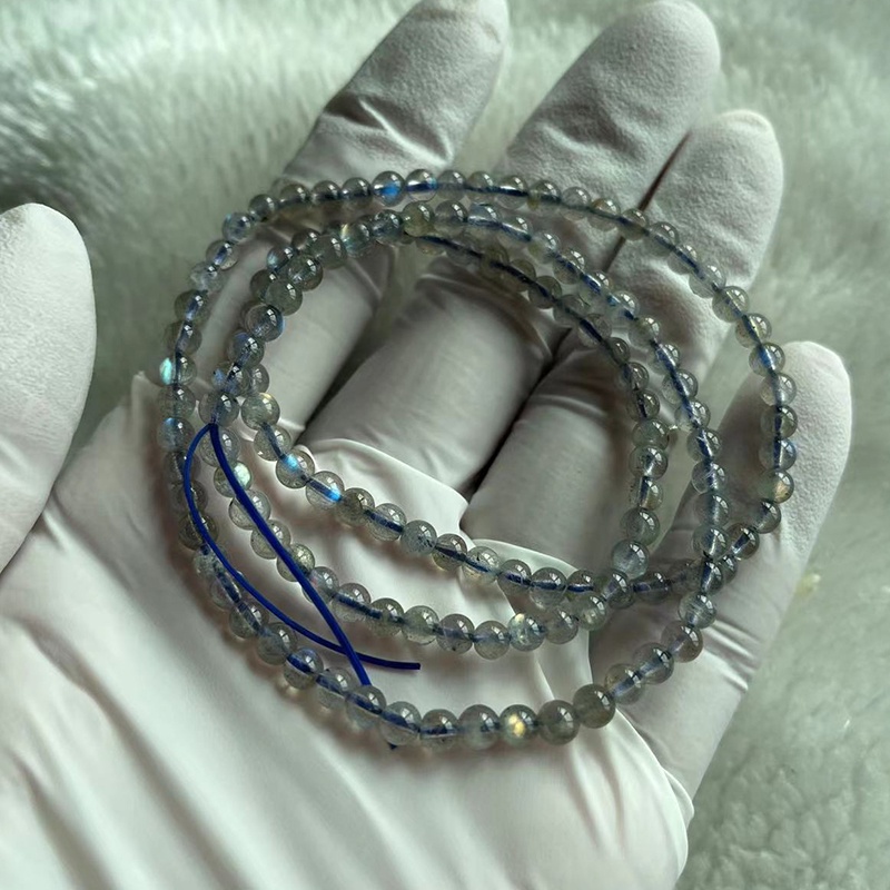 Đá Tự Nhiên AA Lớp Xanh Labradorite Hạt Tròn Vòng Tay Trang Sức Thời Trang Phụ Kiện 4mm 9mm 10mm 11m 12mm