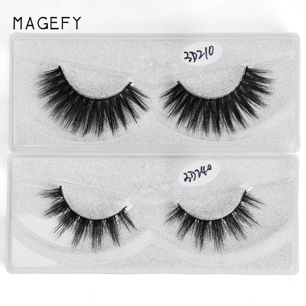 Cặp lông mi giả MAGEFY 3D trang điểm tự nhiên hình chữ thập dày