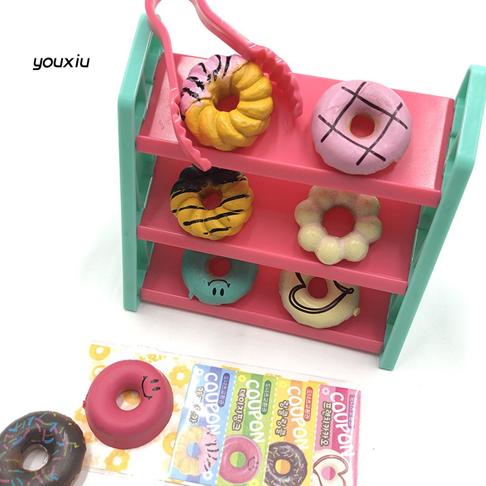 ♛YEWJ♛Simulation Mini Donut Shop Cashier Model Kids Pretend Play Education Toy Gift