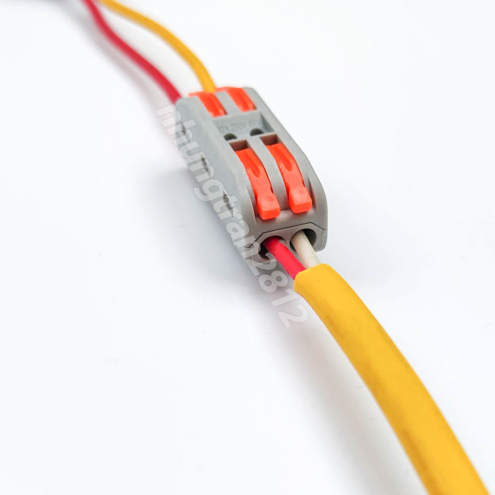 Cút nối dây điện nhanh PCT-222 2 cổng vào 2 ra - chịu tải 32A - dây tối đa 2,5mm