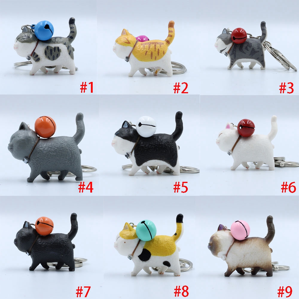 Móc Khóa Hình Mèo Có Chuông Đáng Yêu