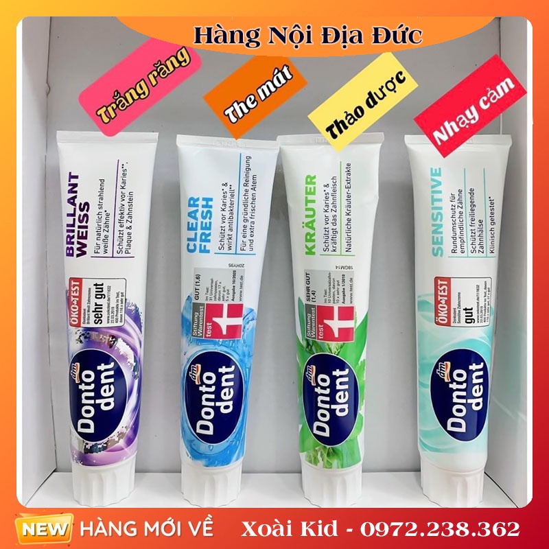 Kem đánh răng DONTODENT của Đức - Nội địa Đức Đủ Bill