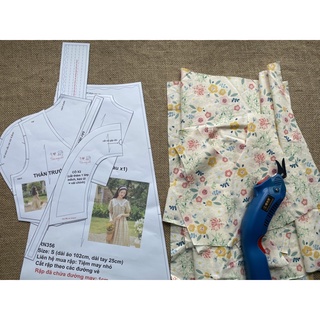 RN356_Rập giấy may đầm cổ sen nữ