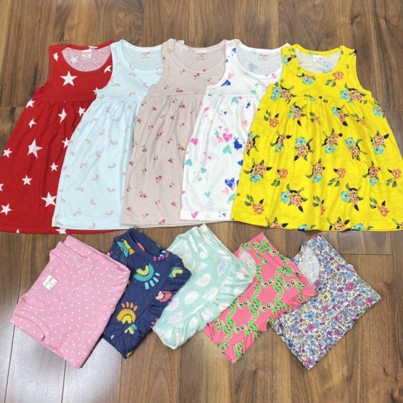 ✓9_22kg✓ Váy cotton xuất dư ba lỗ cách điệu BẢNG MÀU 1 MÃ SN001