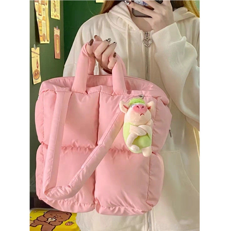 Túi tote Vuông Vải cotton Mềm Mại Phong Cách Âu Mỹ 2021