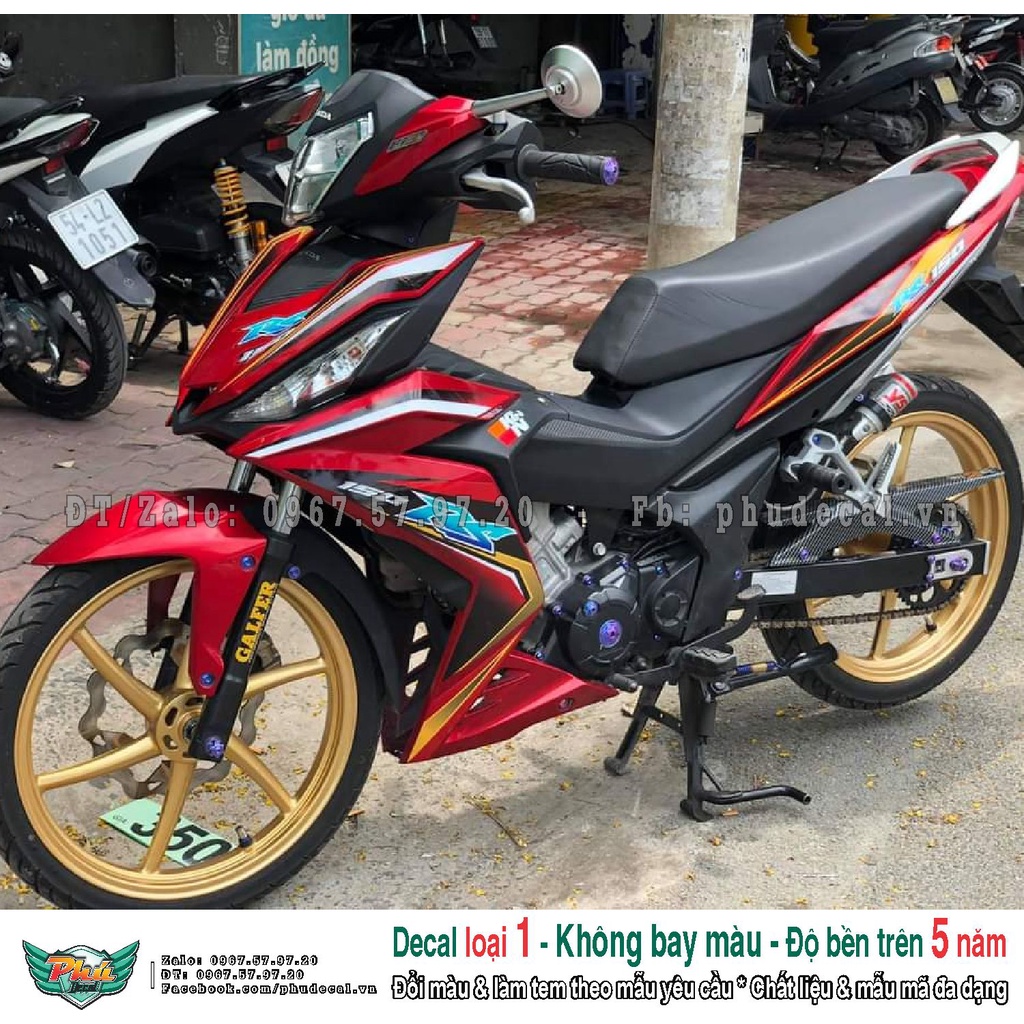 Tem rời xe Winner Rs đỏ đen Kiểu (A)