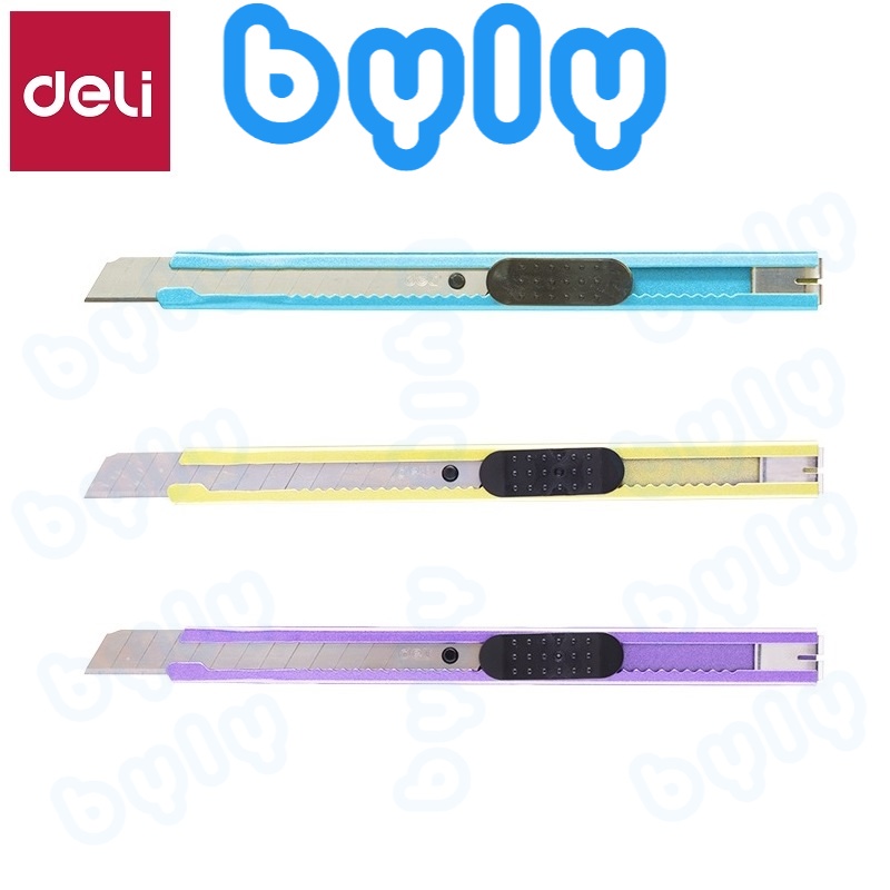 [Ship hỏa tốc] Dao rọc giấy vỏ thép màu - Lưỡi nhỏ DELI | 2066 - ByLy Store