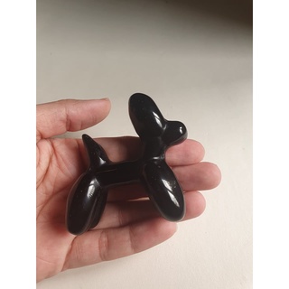 Đá obsidian cute dog e cún dễ thương độc đáo 48 gram
