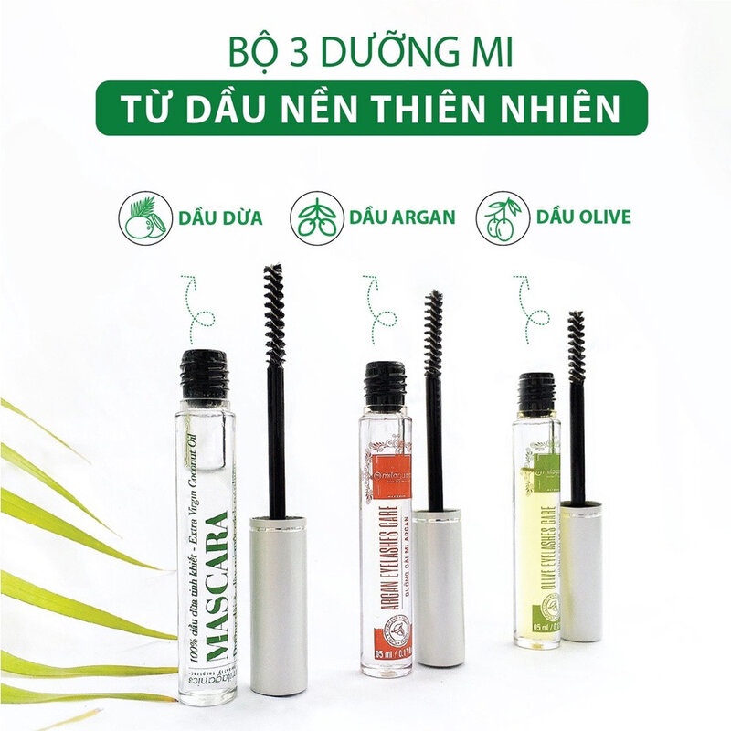 Serum Dưỡng Dài Mi Milaganics Dầu Dừa, Argan & Olive 5ml - Hasaki - Hàng Chính Hãng