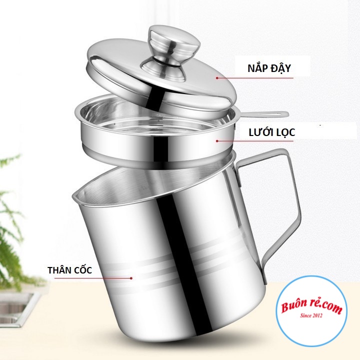 Bình Lọc Cặn Dầu Chiên Thừa Bằng INOX 304 Không Gỉ Cao Cấp - 00846