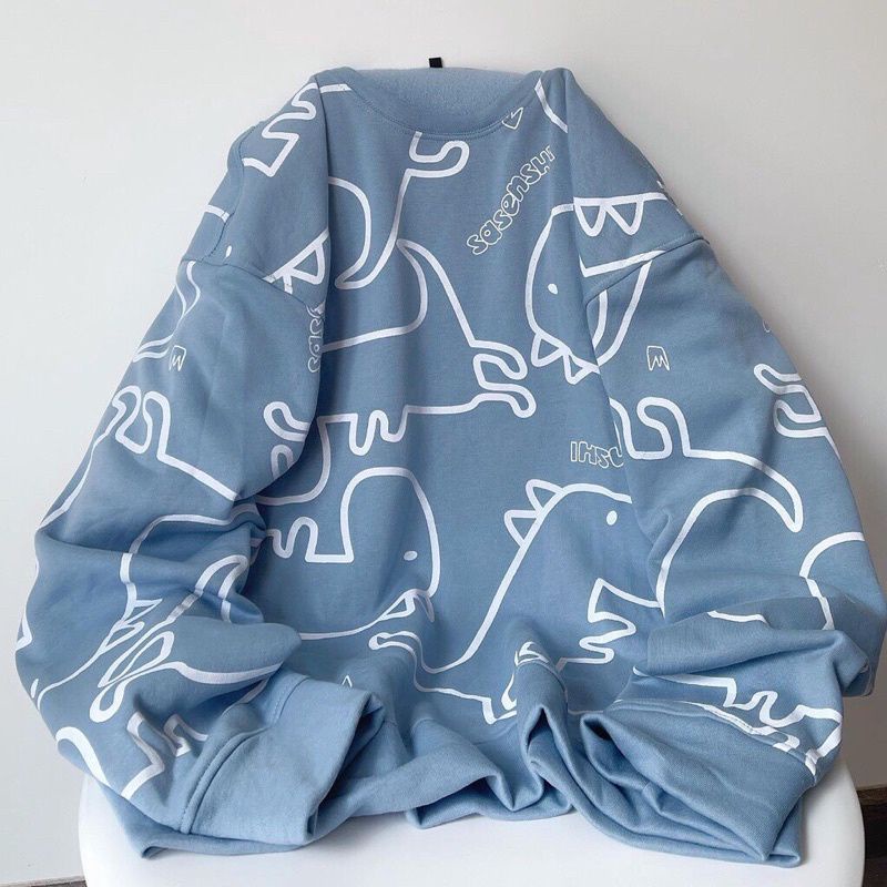 [SIÊU HOT] Áo Sweater Form Rộng Nỉ Hoạ Tiết Kng Long Tay Dài Ulzzang Hot ( Ảnh Thật+ Hà)