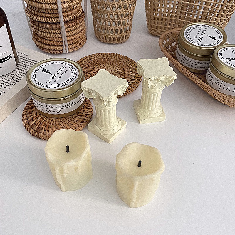 Đèn ngủ để bàn hình cây nến La Mã, đèn ngủ cây nến mini kèm pin - phù hợp làm quà tặng decor phòng ngủ