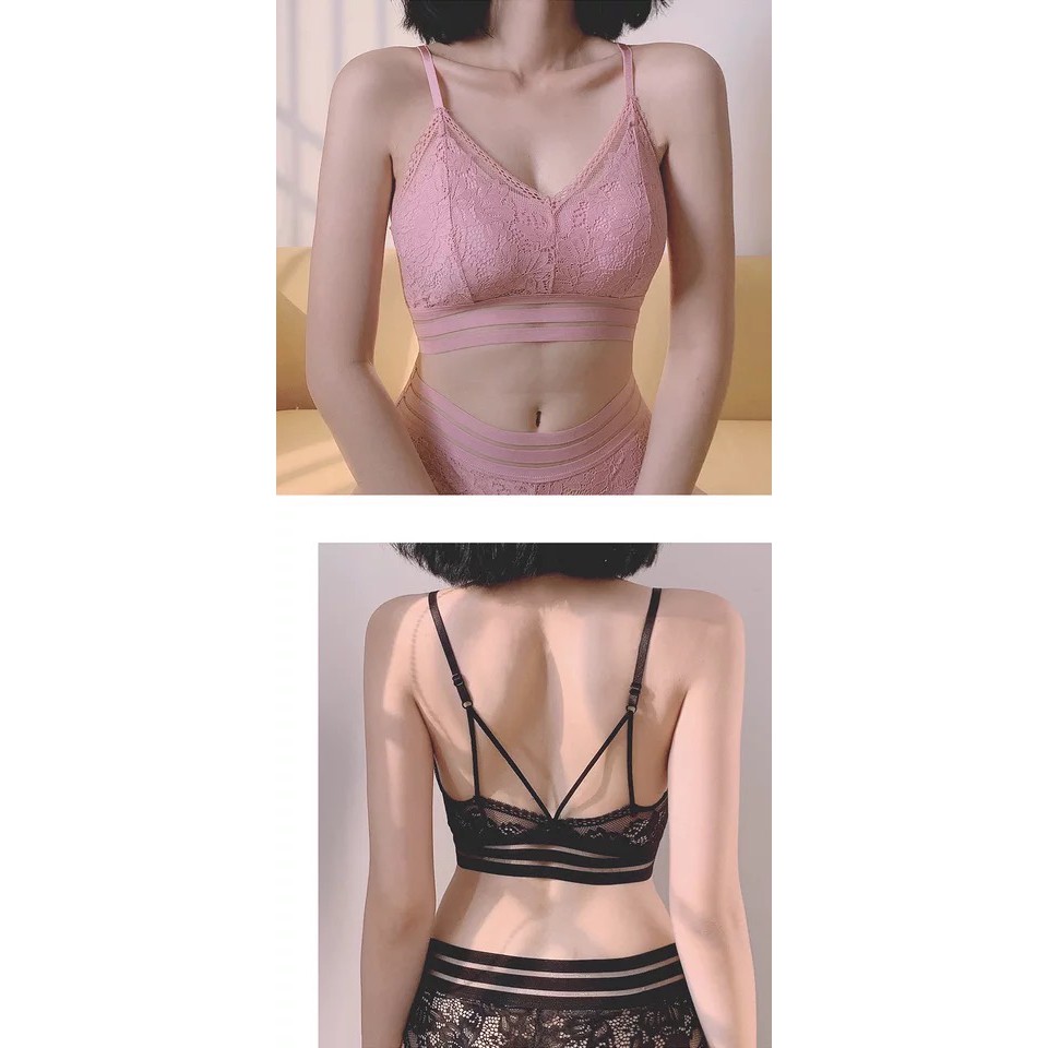 Áo Bra Ren Sexy Vanvene Đệm Rời Nâng Ngực Tự Nhiên Dây Lưng Cách Điệu Free Size 40-60Kg Chất Ren Mềm Mịn Không Xù A950 | BigBuy360 - bigbuy360.vn