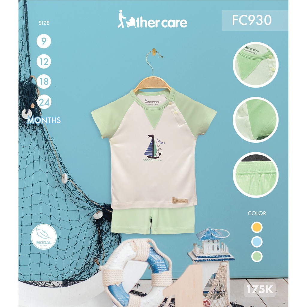 Bộ Quần áo trẻ em FatherCare Cổ đáp V CT - Thuyền & Biển FC930