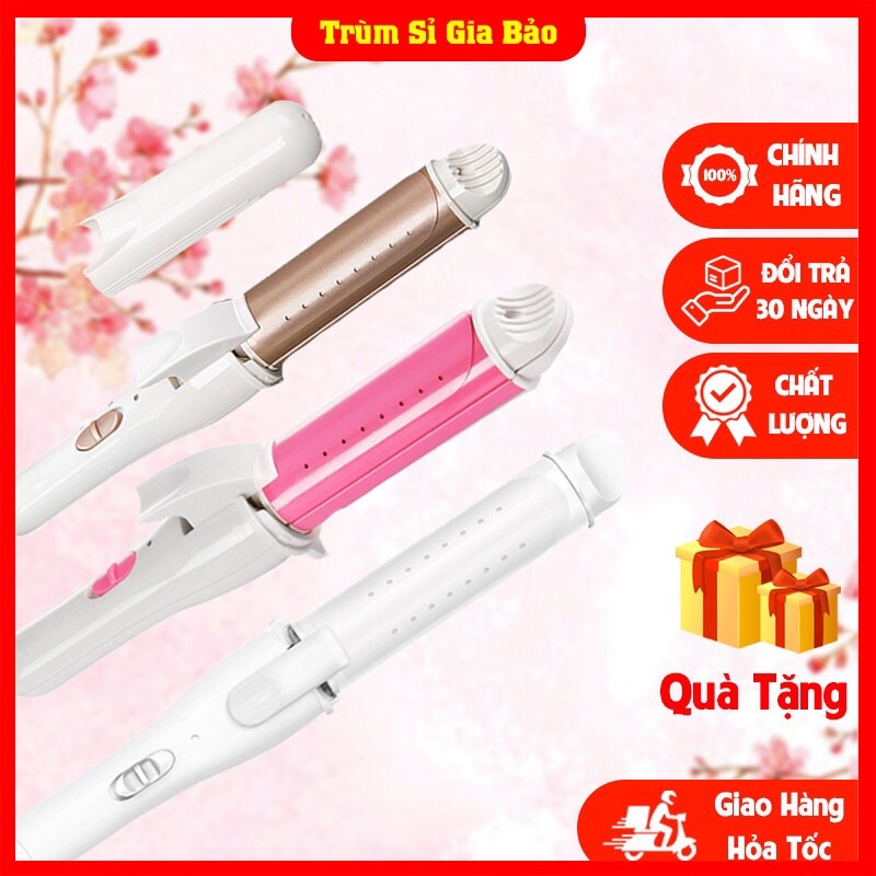Máy uốn tóc mini đa năng giá rẻ, máy là duỗi uống tóc xoăn sóng làm thẳng 2 in 1 chính hãng.
