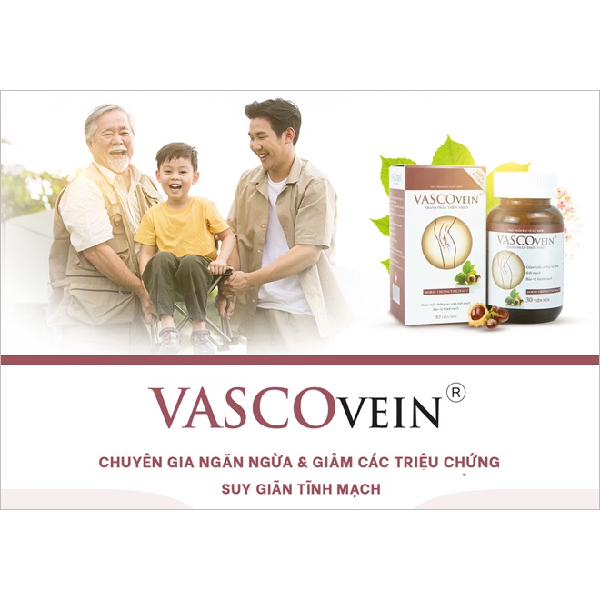 Viên uống VascoVein Vasco Vein – Bảo vệ thành mạch, giảm suy giãn tĩnh mạch, giảm tê đau phù chân tay Kem bôi Vascovein