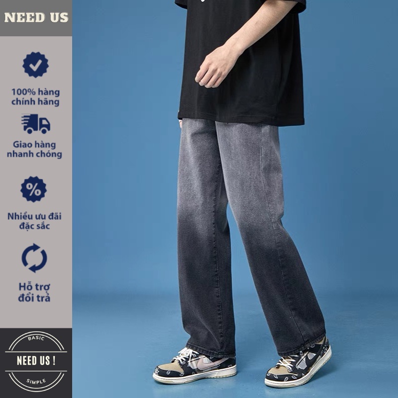 38-95kg  Quần jean BAGGY XÁM BẠC ỐNG RỘNG, quần SUÔNG cực đẹp cotton thoáng mát hot trend 2022