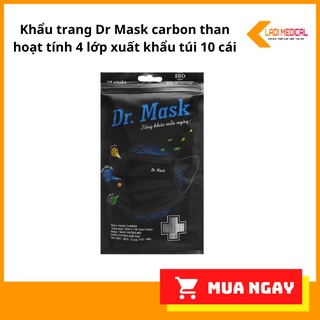 Khẩu trang y tế Dr Mask than hoạt tính kháng khuẩn 4 lớp bịch 10 cái