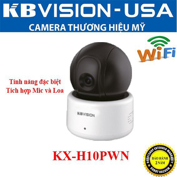 Camera IP Dome hồng ngoại không dây 1.0 Megapixel KBVISION KX-H10PWN