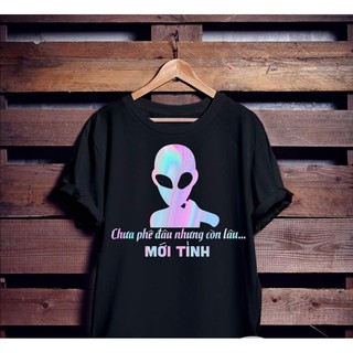 Áo phản quang chữ Chưa Phê Đâu [FREESHIP] Áo unisex, áo thun đôi nam nữ đen trắng from rộng, vải cotton xịn