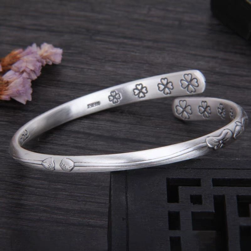 Vòng Tay Mạ Bạc 925 Hình Cành Cây Phong Cách Vintage Cho Nữ